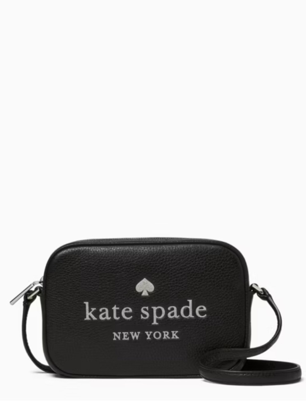 kate spade New York Glitter On Mini Camera Crossbody Bag Black Silver